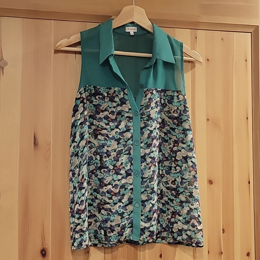 B_Envied Sheer Button Down Blouse